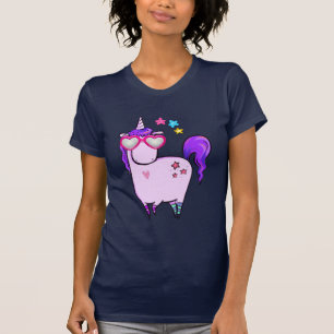 Niedliches Einhorn in Herz-Shaped-Brille T-Shirt