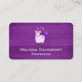 Niedliches Einhorn in Herz-Shaped-Brille Visitenkarte