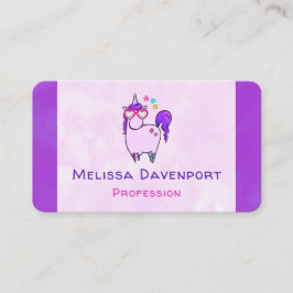 Niedliches Einhorn in Herz-Shaped-Brille Visitenkarte