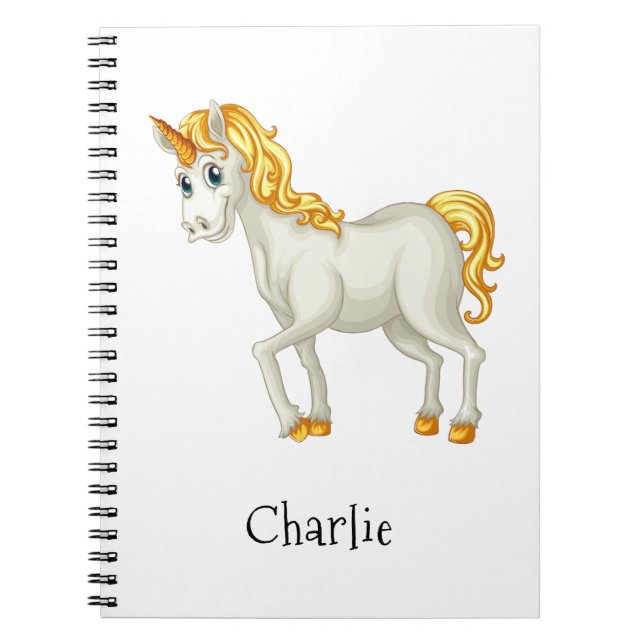 Niedliches Einhorn-individuelle Name-Notebook Notizblock (Vorderseite)