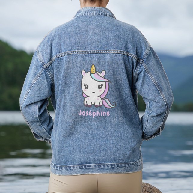 Niedliches Einhorn Jeansjacke (Cute Unicorn Denim Jacket)