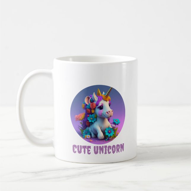 Niedliches Einhorn Kaffeetasse (Links)