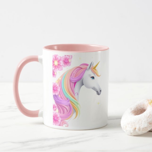 Niedliches Einhorn-Kaffeetasse Tasse (Mit Donut)