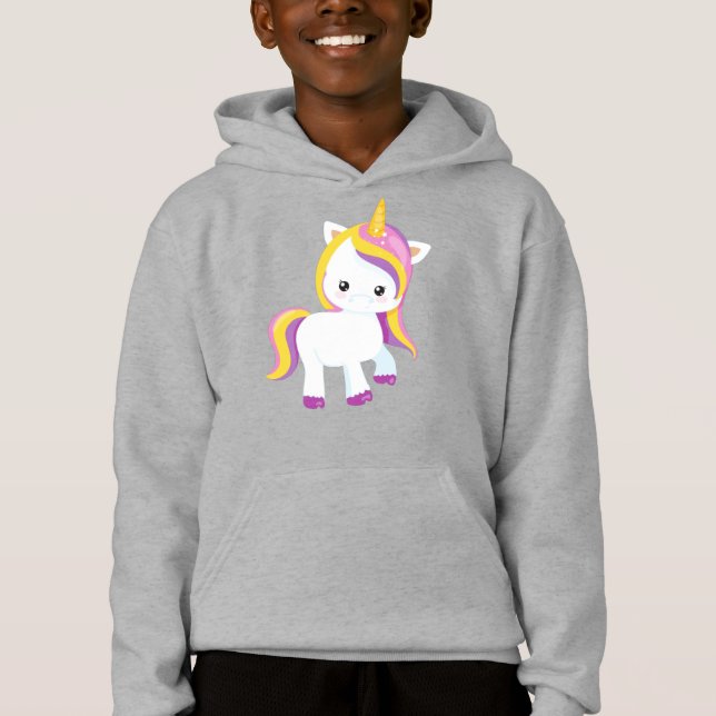 Niedliches Einhorn, Kawaii Einhorn, Kleines Einhor Hoodie (Vorderseite)