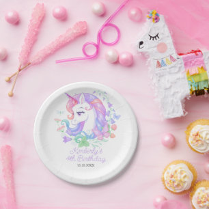 Niedliches Einhorn Kindergeburtstag für alle Alter Pappteller