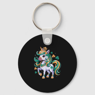 Niedliches Einhorn Kleeblatt St Patricks Day Girls Schlüsselanhänger