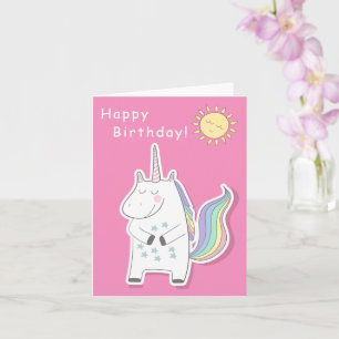 Niedliches Einhorn - Kleine Mädchen zum Geburtstag Karte