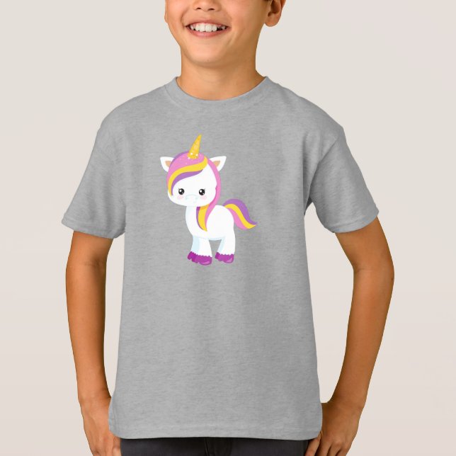 Niedliches Einhorn, Kleines Einhorn, Kawaii Einhor T-Shirt (Vorderseite)