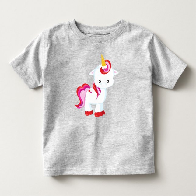 Niedliches Einhorn, Kleines Einhorn, Zaubereinhorn Kleinkind T-shirt (Vorderseite)