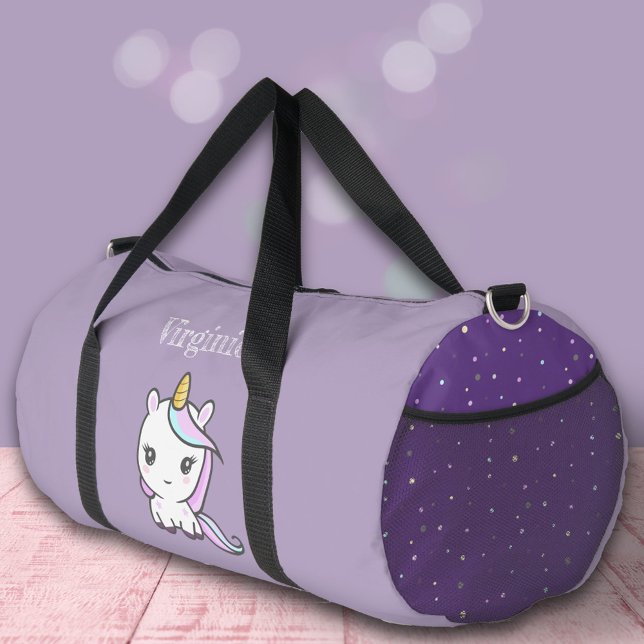 Niedliches Einhorn Lila Duffle Bag (Cute Unicorn Purple Duffle Bag)
