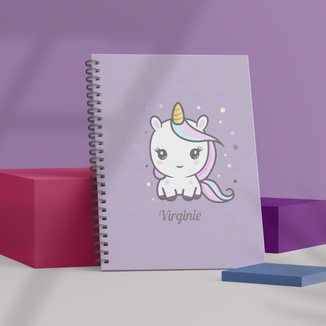 Niedliches Einhorn-Lila-Notebook Notizblock (Cute Unicorn Purple Notebook)