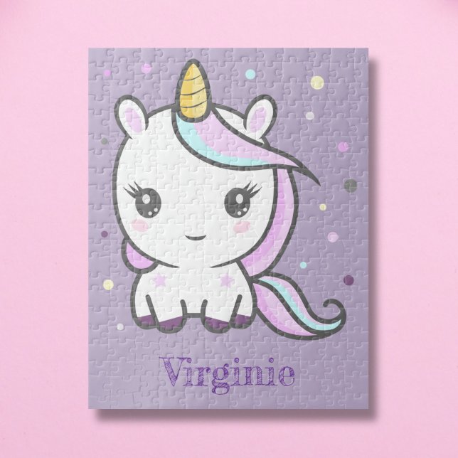 Niedliches Einhorn-Lila-Puzzle Puzzle (Cute Unicorn Purple Puzzle)