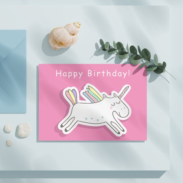 Niedliches Einhorn - Mädchen Geburtstag Postkarte (Von Creator hochgeladen)