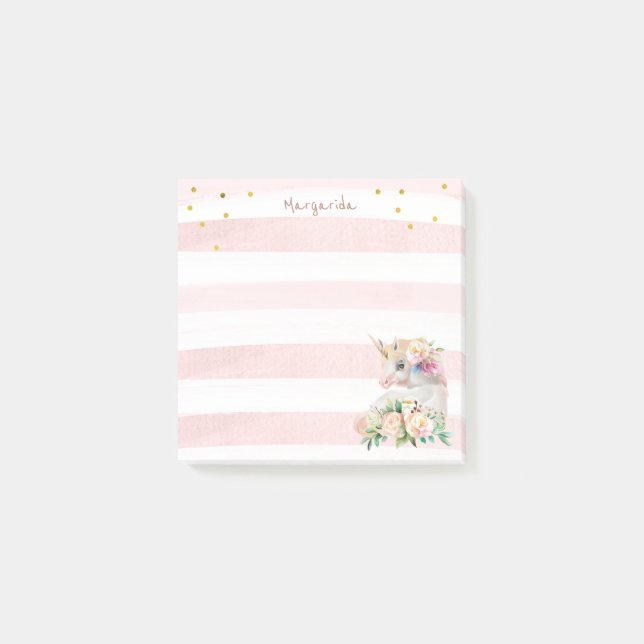 Niedliches Einhorn Magical Girl Post-it Klebezettel (Vorderseite)