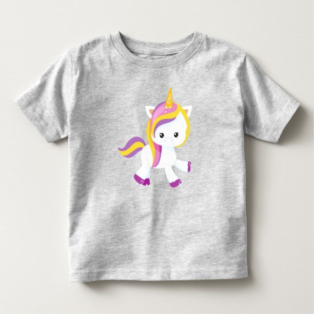 Niedliches Einhorn, magisches Einhorn, Einhorn Kaw Kleinkind T-shirt (Vorderseite)