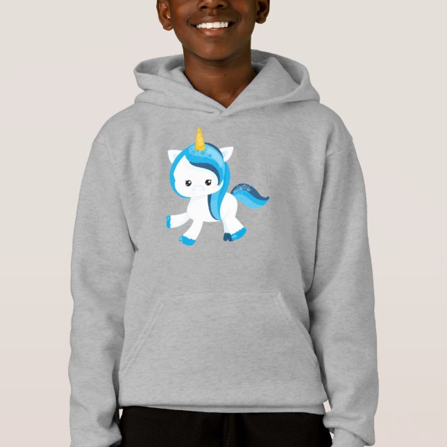 Niedliches Einhorn, magisches Einhorn, Schneeflock Hoodie (Vorderseite)