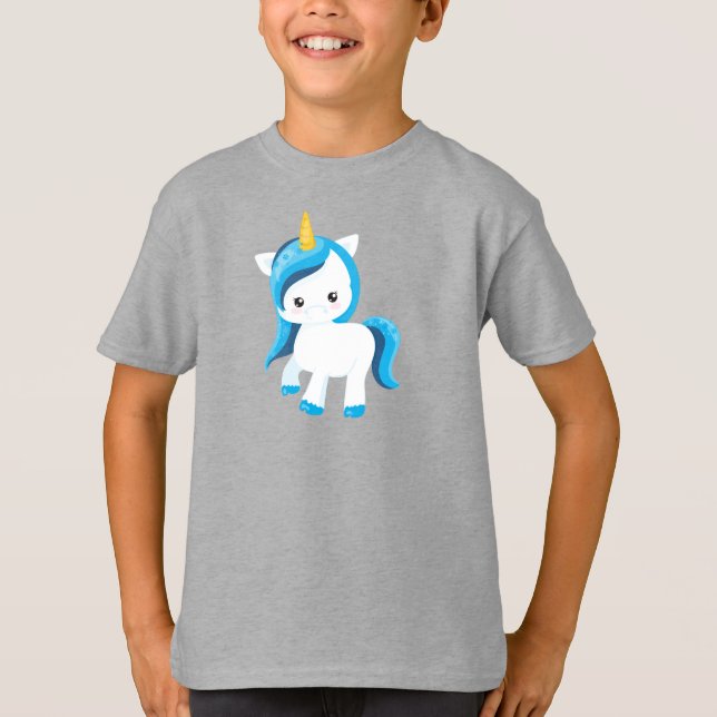 Niedliches Einhorn, magisches Einhorn, Winter, Sch T-Shirt (Vorderseite)