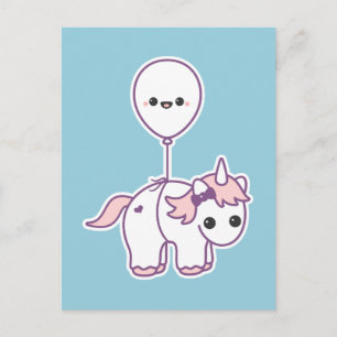 Niedliches Einhorn mit Ballon Postkarte