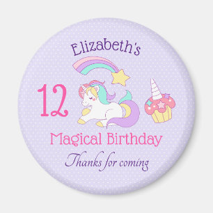 Niedliches Einhorn mit farbenfrohen Shooting Star  Magnet