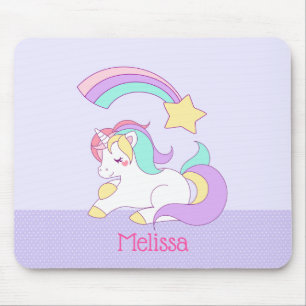 Niedliches Einhorn mit farbenprächtigem Shooting S Mousepad