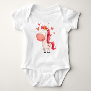Niedliches Einhorn mit Herz - Magische Kinder Baby Strampler