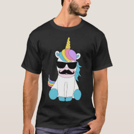 Niedliches Einhorn mit Mustache T-Shirt