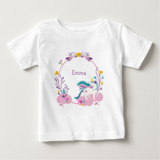 Niedliches Einhorn mit Name Baby T-shirt