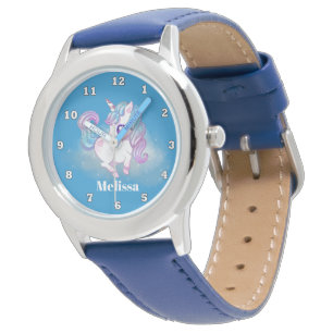 Niedliches Einhorn mit Namen Mädchen beobachten Armbanduhr