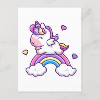 Niedliches Einhorn mit Regenbogen-Cartoon