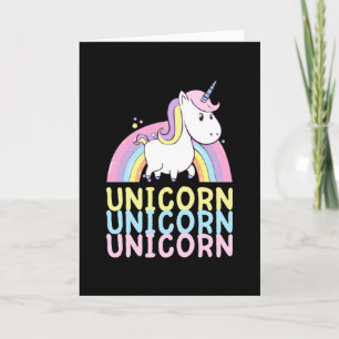 Niedliches Einhorn mit Regenbogen Kinder Geschenk Karte