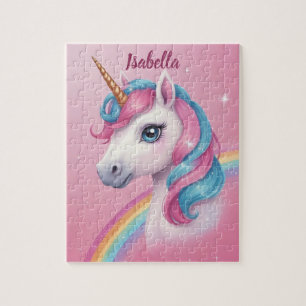 Niedliches Einhorn mit schöner Mane Personalisiert Puzzle