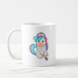 Niedliches Einhorn Musik hören Kaffeetasse