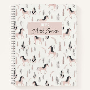 Niedliches Einhorn-Muster-Personalisiert-Notebook Notizbuch