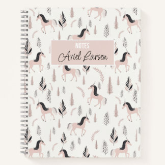 Niedliches Einhorn-Muster-Personalisiert-Notebook Notizbuch