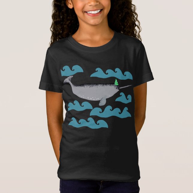 Niedliches Einhorn Narwhal Whale Whaley Sea Kinder T-Shirt (Vorderseite)
