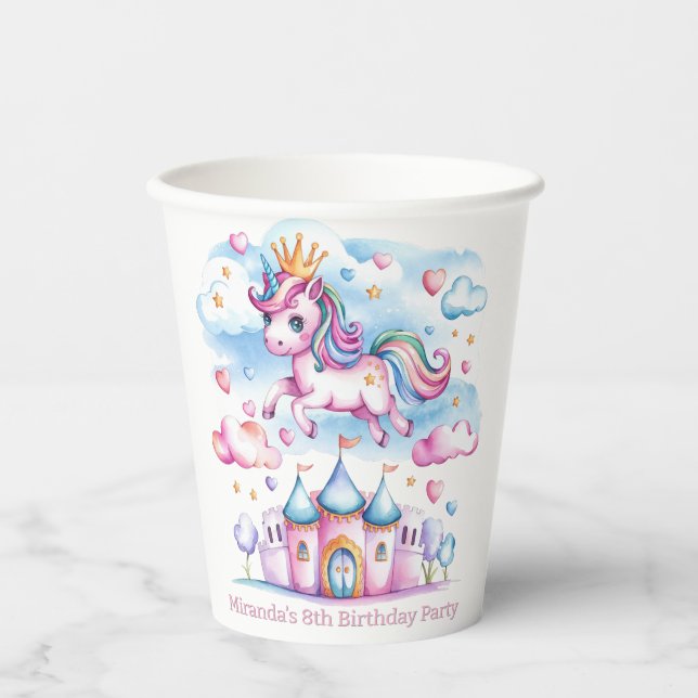 Niedliches Einhorn Pappbecher (Vorderseite)