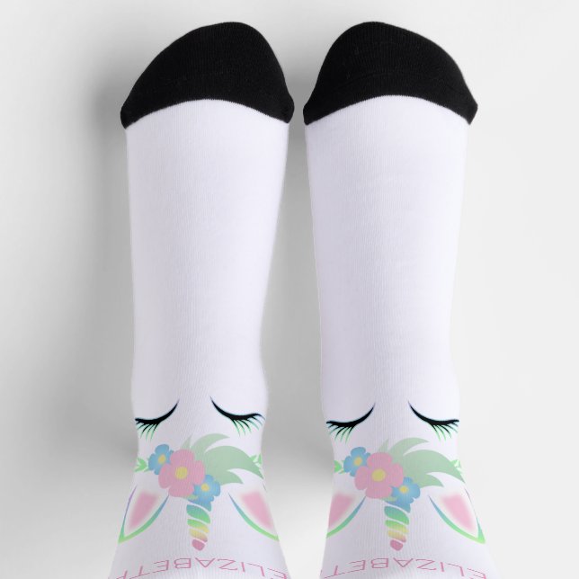 Niedliches Einhorn personalisieren Socken (Oben)