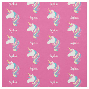 Niedliches Einhorn Personalisiert Rosa Stoff