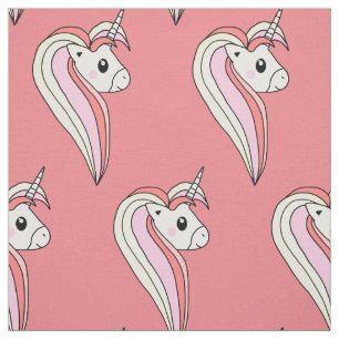 Niedliches Einhorn Pink Girly Kids Pattern Stoff