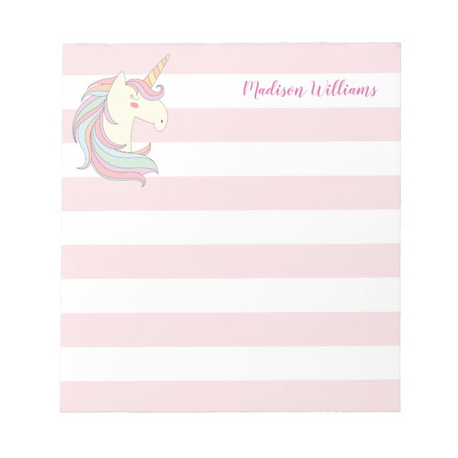 Niedliches Einhorn Pony Magic Fantasy Girly Pink S Notizblock (Vorderseite)