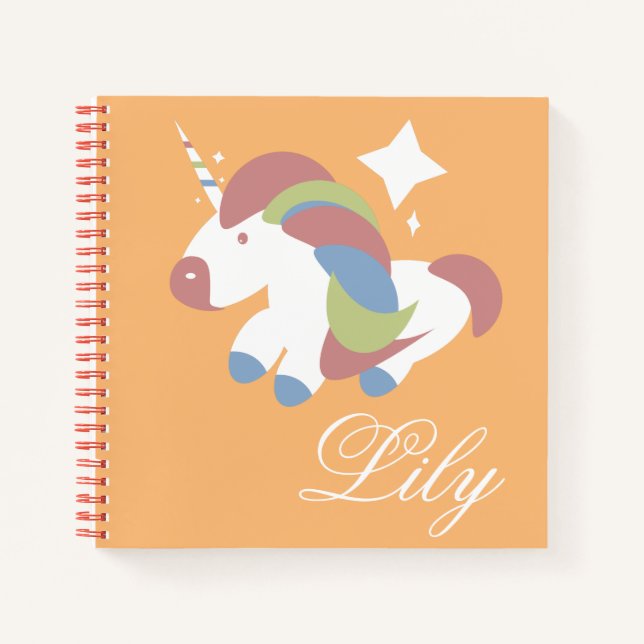 Niedliches Einhorn-Prancing Sparkle Burst Design Notizbuch (Vorderseite)