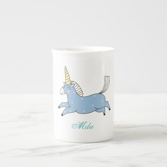 Niedliches Einhorn Prozellantasse (Vorderseite)