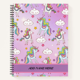 Niedliches Einhorn Rainbow Spiral Notebook für Mäd Notizbuch