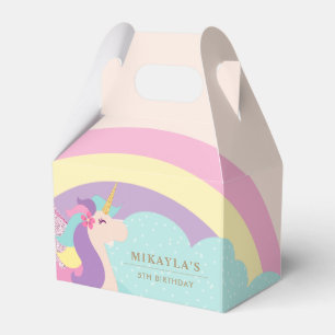Niedliches Einhorn-Regenbogen-Pastel-Gable-Gefältb Geschenkschachtel