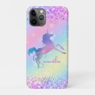 Niedliches Einhorn-Rosa Glitzer Regenbogenart Mono Case-Mate iPhone Hülle