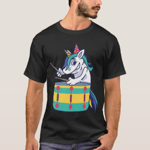 Niedliches Einhorn Schlagzeug Snare Drumme T-Shirt