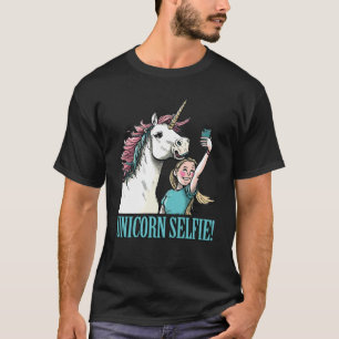 Niedliches Einhorn Selfie Magical Horned Horse Gir T-Shirt