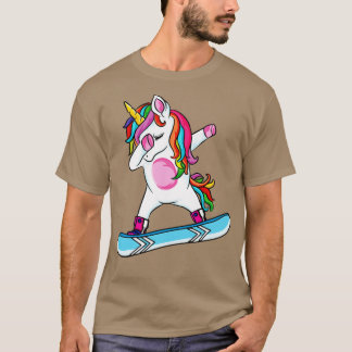 Niedliches Einhorn Snowboarden Skifahren Klettern T-Shirt