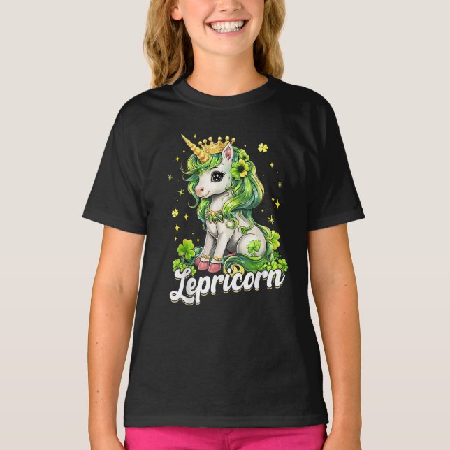 Niedliches Einhorn St Patricks Day St Pattys Girls T-Shirt (Vorderseite)