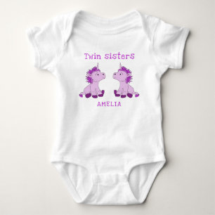 Niedliches Einhorn Twin Sisters Baby Bodysuit mit  Strampler
